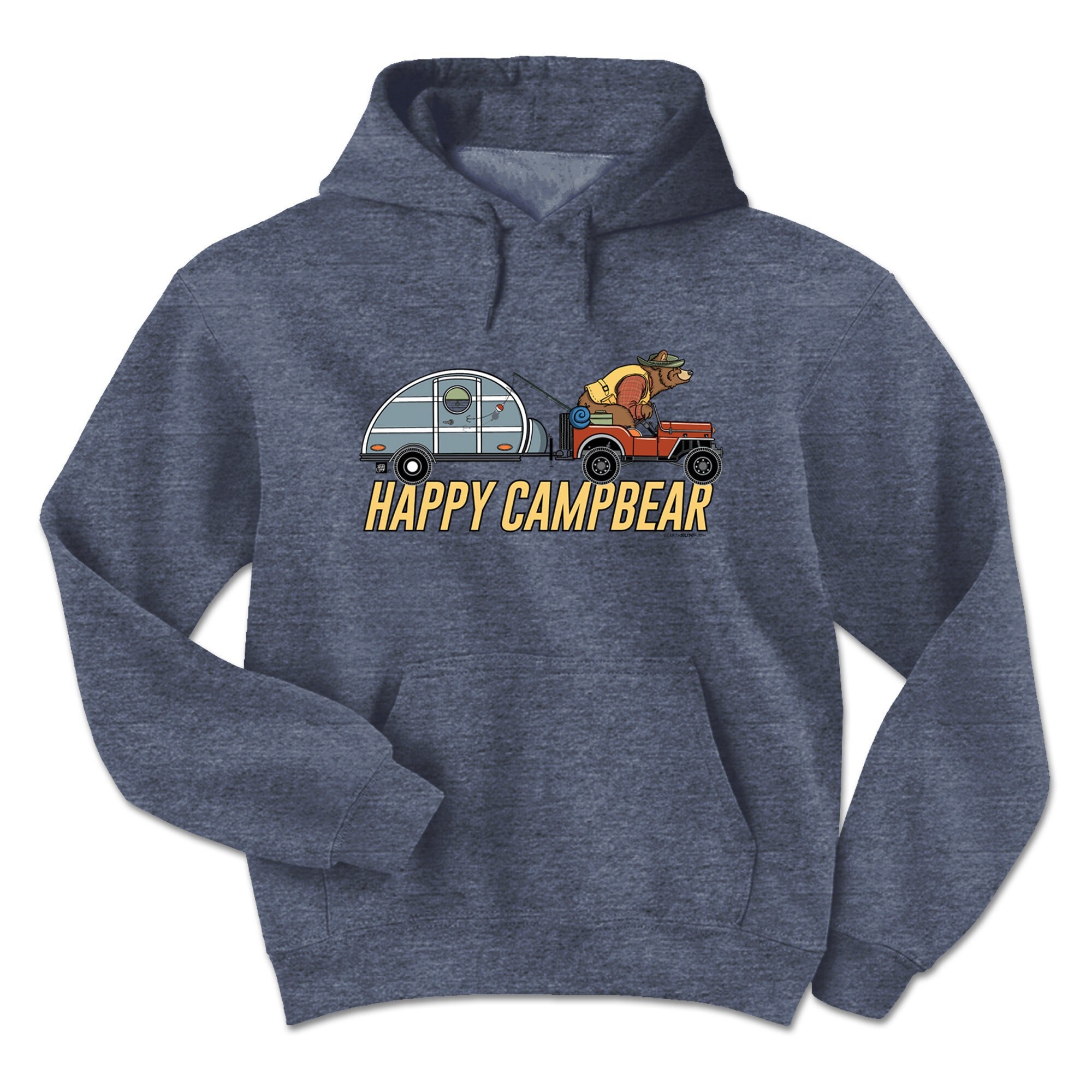 ★JEEP★ Camping Bear Line Overfit Sweatshirt Bear Sweatshirt | Camping Hoodies | Happy Campbear | Animal