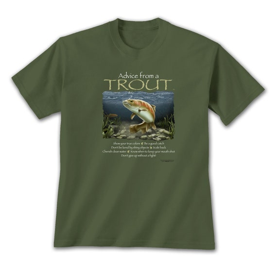 Fishing T-shirt Trout Shirt Graphic Tee Cotton Shirt Nature