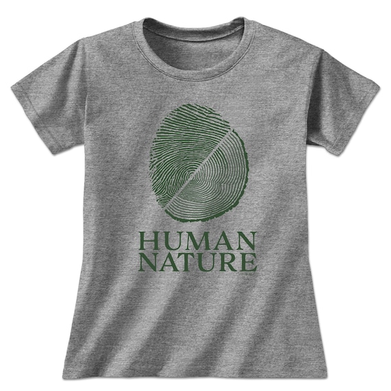 Natuur T shirt Grafisch T shirt Menselijke natuur Geweldig buitenleven T shirt met ring van de boom Vingerafdruk T shirt Dameskleding