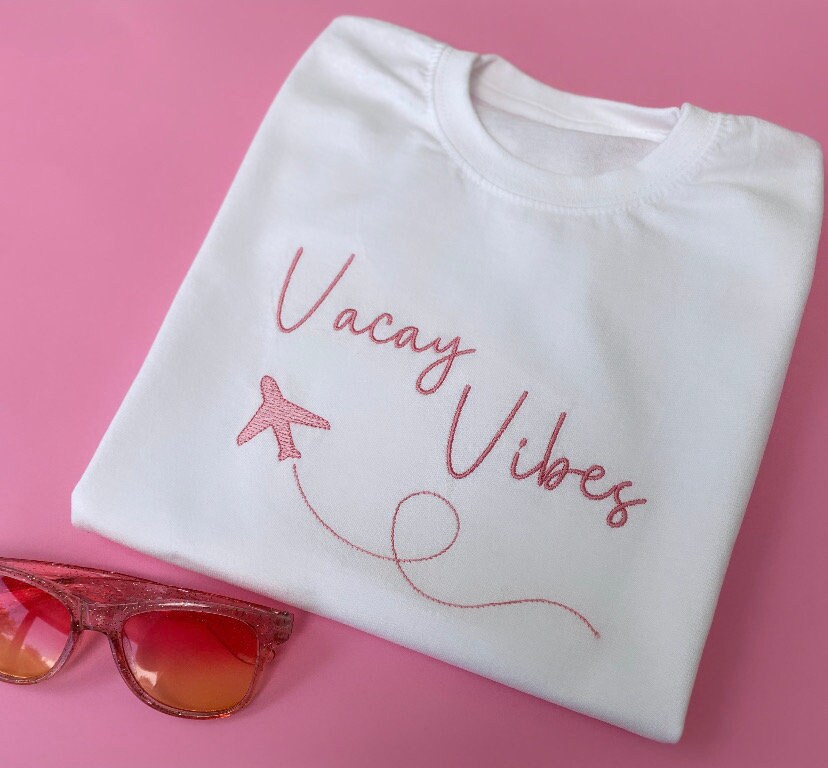Personalised Vacay Vibes Holiday t-shirt  holiday sweatshirt   first holiday   plane   baby's first holiday  flying kids holiday t-shirt