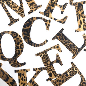 Leopard Print Iron On Letters and Numbers 5cm 7cm 9cm