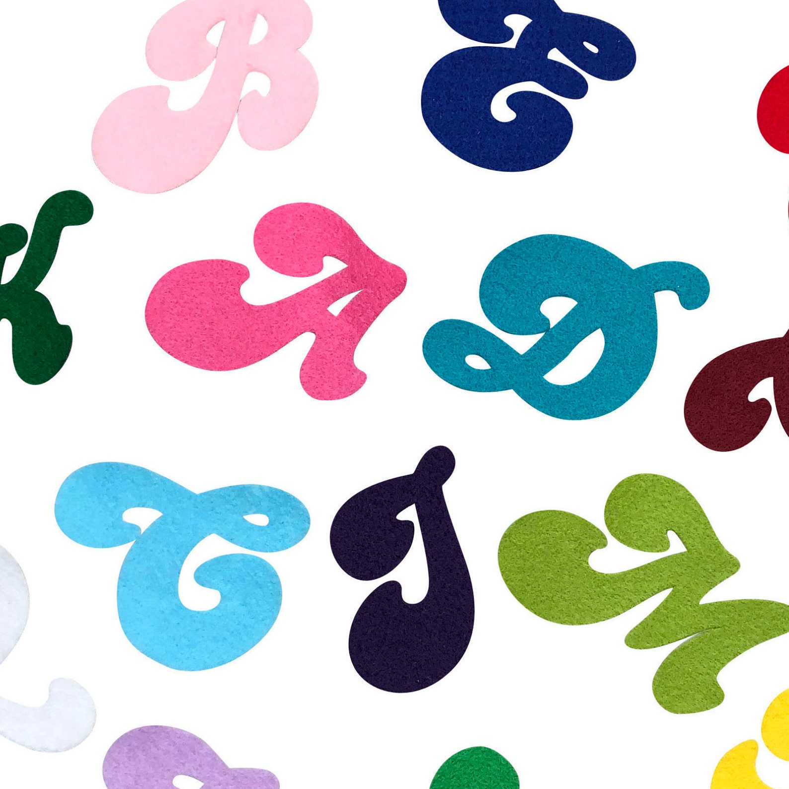 Iron on Felt Applique Retro Style Letters/ 9cm Iron on Felt Etsy