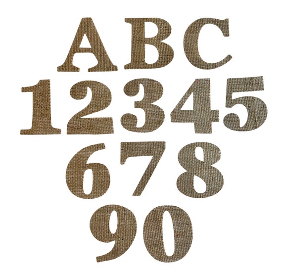Iron On Hessian Burlap Applique Letters and Numbers/Iron On Etsy
