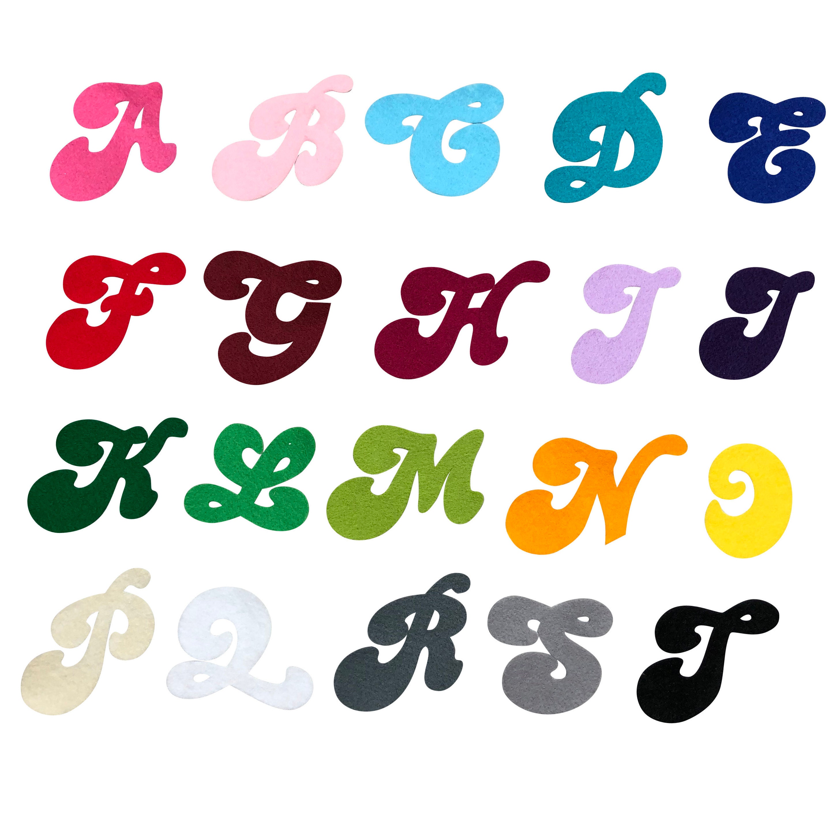 Iron on Felt Applique Retro Style Letters/ 9cm Iron on Felt Etsy