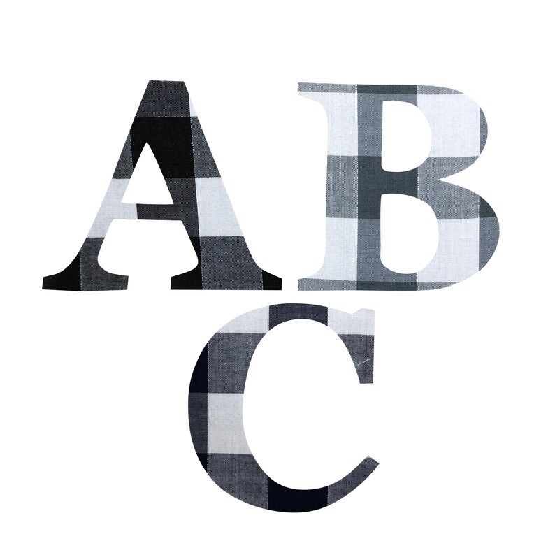 Iron On Jumbo Gingham Letters/9cm Gingham iron on Etsy