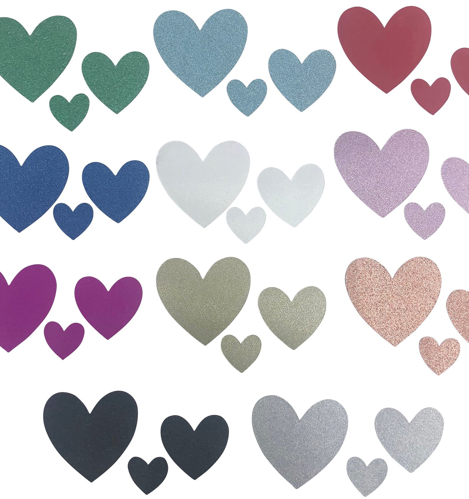 Glitter Stick on Hearts/Adhesive Glitter Hearts/Gold Silver Etsy