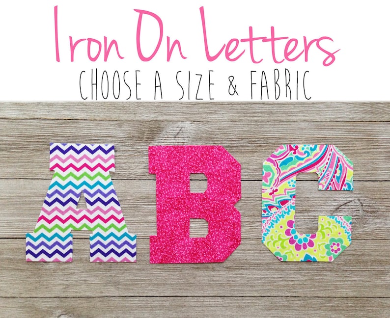 Fabric Iron on Letters Large Iron on Letters Sew on Letters | Etsy