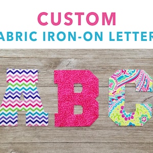 Custom Iron On Letters, Personalized Name Appliques, No Sew Fabric Letters