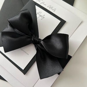 Amber Wedding Invitation | RSVP Card | Invitation bundle | invite with bow belly band | luxury invitations | monochrome invites | envelope imagem 3