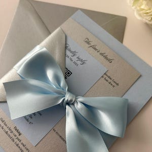 Amber Wedding Invitation | RSVP Card | Invitation bundle | invite with bow belly band | luxury invitations | monochrome invites | envelope imagem 20