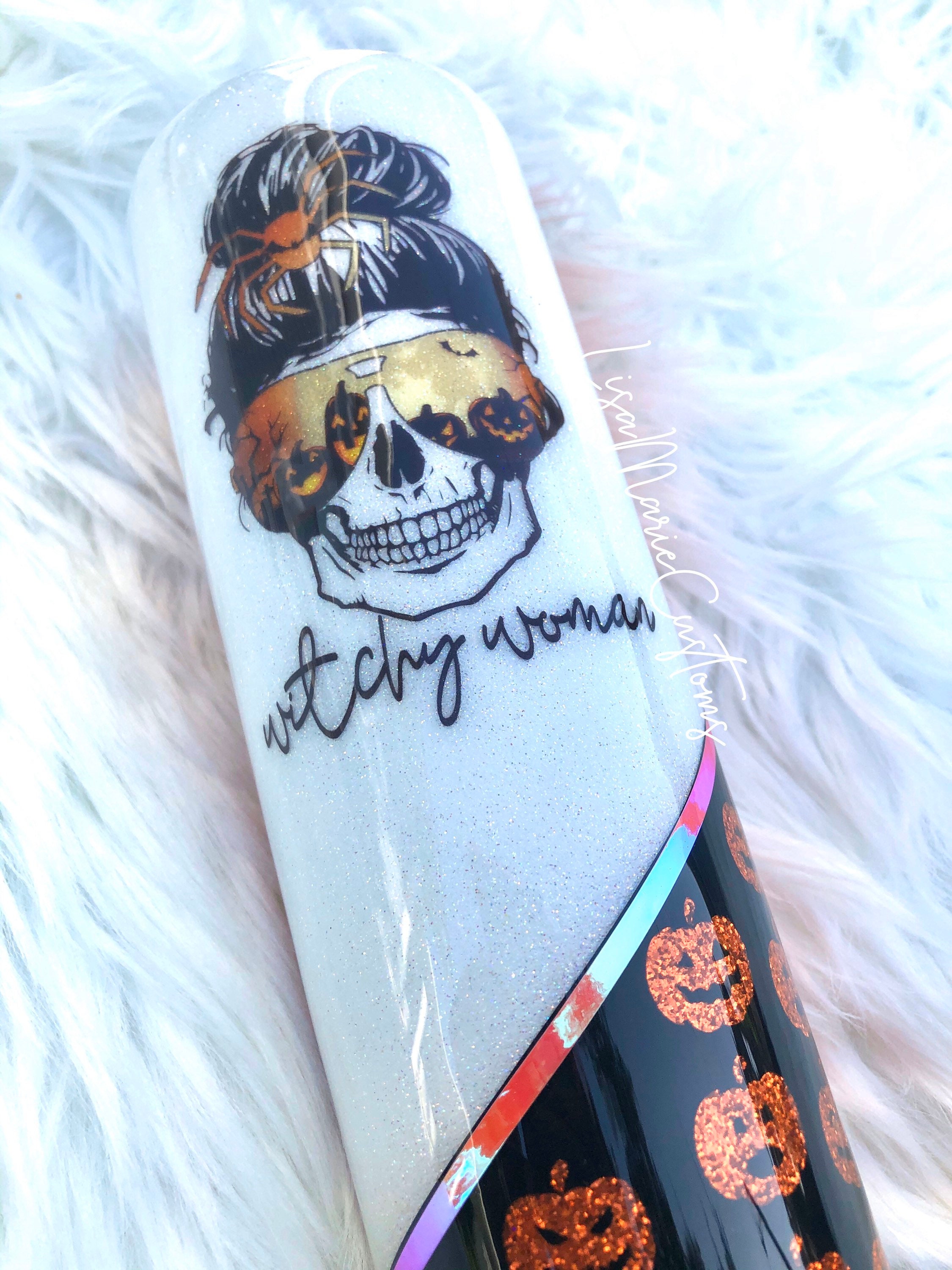 Witchy Woman Tumbler. Halloween Tumbler. Skull Tumbler Etsy Australia