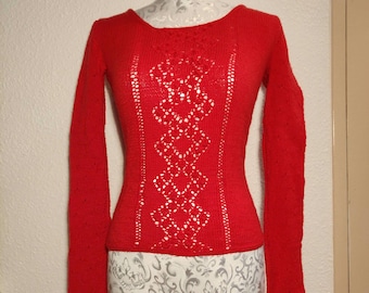 Knitting Pattern for Sweater with Lace Pattern Sizes S-M-L-XL-XXL