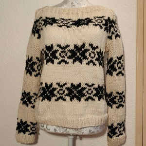 DIY Knitting Pattern for Classic Faroe Island Pattern Sweater Sizes S-M-L