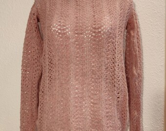 DIY Knitting Pattern for Beatieful Lace Pattern Sweater Size S, M, L, XL, XXL