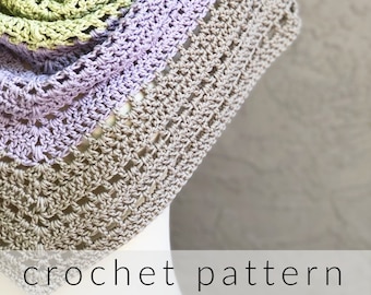 Lilla Shawl Crochet Pattern - Easy Aran Yarn - Stripes & Colorwork - Top Down - PDF Pattern Only