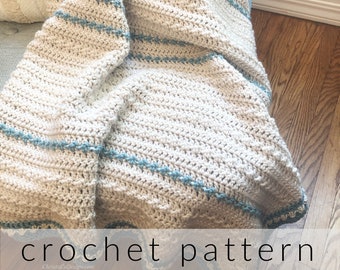 Crochet Pattern Baby Blanket | Alessio Crochet Blanket Pattern | PDF Pattern Crochet Blanket | Baby Boy Blanket | Afghan Pattern |