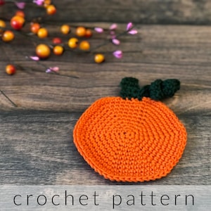 Easy Crochet Pumpkin Coasters Pattern PDF - DK Yarn - Circle Design