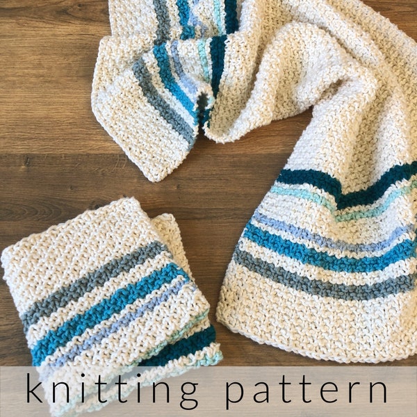 Knitting Pattern Via Dish Towel | Kitchen Towel Knit PDF Pattern | Dish Cloth Knitting Pattern | Easy Knit Washcloth Hand Towel Pattern PDF