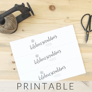 Printable Labels Kitchen Scrubby | Kitchen Scrubby Label Printable PDF | Kitchen Scrubbies Tag | Crochet Kitchen Scrubby Tag PDF Download