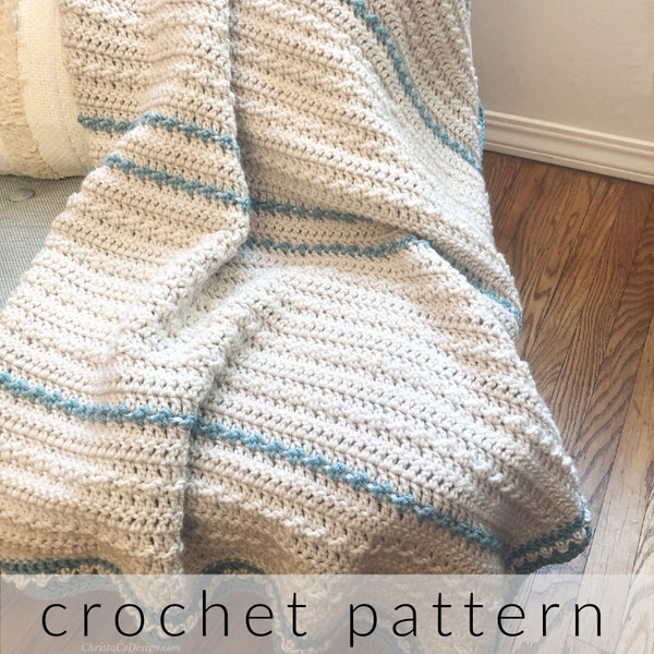 Crochet Pattern Baby Blanket | Alessio Crochet Blanket Pattern | PDF Pattern Crochet Blanket | Baby Boy Blanket | Afghan Pattern |