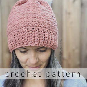 Crochet Positano Hat Pattern PDF - Easy Worsted Yarn Beanie Toque