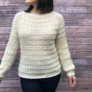 Crochet Pattern Nebbia Sweater Crochet Raglan Pattern Top Down Crochet Sweater Crochet Pullover Pattern Easy Crochet Sweater Pattern image 8