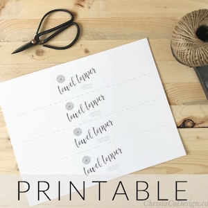 Printable Labels Towel Topper | Towel Topper Label Printable PDF | Towel Topper Tag | Towel Topper Tag PDF Download | Towel Topper Gift Tag