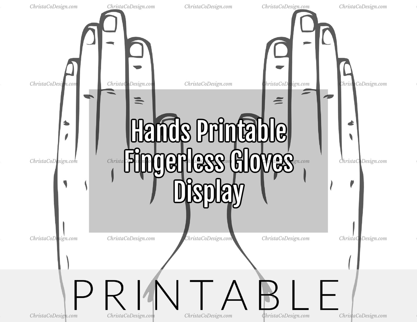 Printable Hands Display Template Printable PDF Fingerless - Etsy