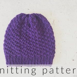 Easy Knit Trento Hat Pattern PDF For Toddler To Adult Sizes