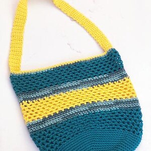 Crochet Coastal Sun Tote Pattern PDF - Easy Market Bag Purse Handbag ...