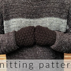 Knitting Pattern PDF Trento Fingerless Gloves Easy Mitts Knitting Pattern Hand Warmers Knit Pattern Wrist Warmers Knitting Pattern imagem 2