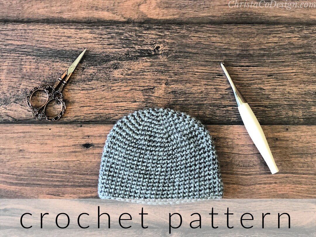 Crochet Pattern Single Crochet Beanie Simple Crochet Hat Pattern ...