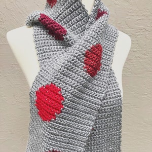 Crochet Pattern Rossi Scarf Valentine's Day Scarf Crochet Single Crochet Scarf Easy Scarf PDF Pattern Men's Scarf Women's Fashion image 2