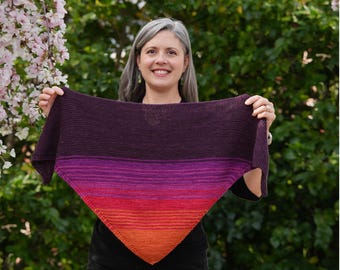 Tramonto Pattern For Scarf Or Shawl - Sport Yarn - Beginner - PDF Pattern Only