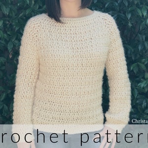 Crochet Pattern Nebbia Sweater Crochet Raglan Pattern Top Down Crochet Sweater Crochet Pullover Pattern Easy Crochet Sweater Pattern image 1