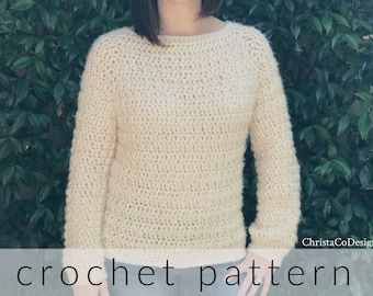 Crochet Pattern Nebbia Sweater | Crochet Raglan Pattern | Top Down Crochet Sweater | Crochet Pullover Pattern | Easy Crochet Sweater Pattern