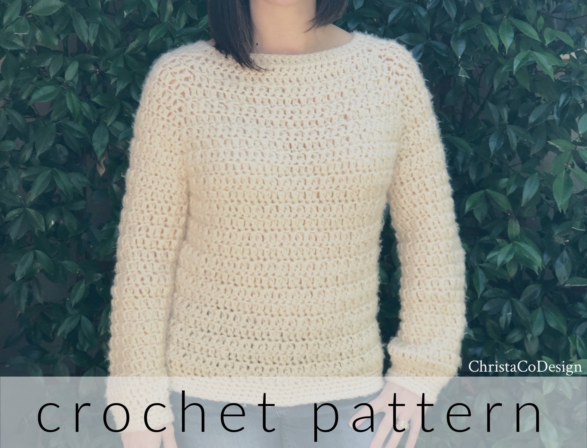 CROCHET PATTERN, the Brogan Top Down Sweater, Women's Crochet
