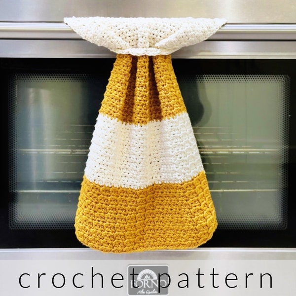 Crochet Pattern Kitchen Towel | Buco Kitchen Towel Crochet Pattern | Hanging Kitchen Towel | Crochet Dishcloth | Crochet Hand Towel Pattern