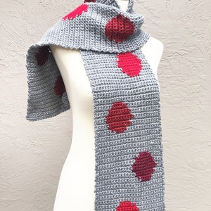 Crochet Pattern Rossi Scarf Valentine's Day Scarf Crochet Single Crochet Scarf Easy Scarf PDF Pattern Men's Scarf Women's Fashion image 4