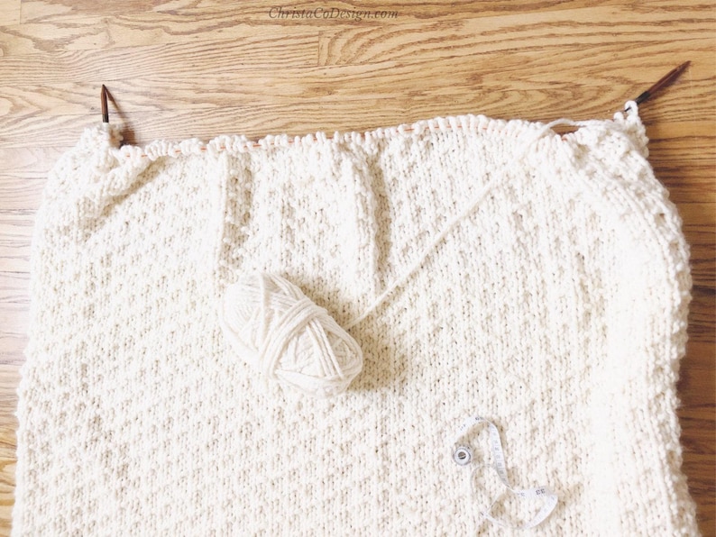 Super Bulky Knit Blanket Pattern, Textured Throw, Baby to CAL King, Easy PDF image 2