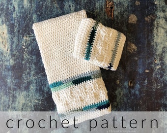 Crochet Pattern Sea Glass Towel + Washcloth | Crochet Towel Pattern Washcloth Crochet Pattern | Crochet Kitchen Towel Crochet Dishcloth PDF