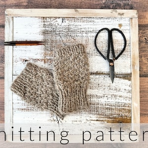 Easy Knit Trento Fingerless Gloves Pattern PDF
