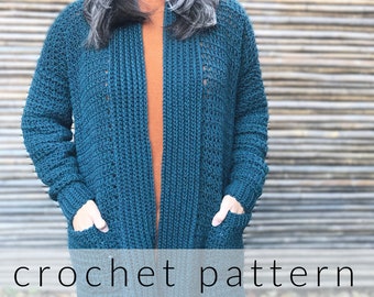 Crochet Pattern Hygge Homebody Cardigan | Crochet Cardigan Pattern | Crochet Sweater Easy | Women's Cardigan Pattern | Beginner Crochet