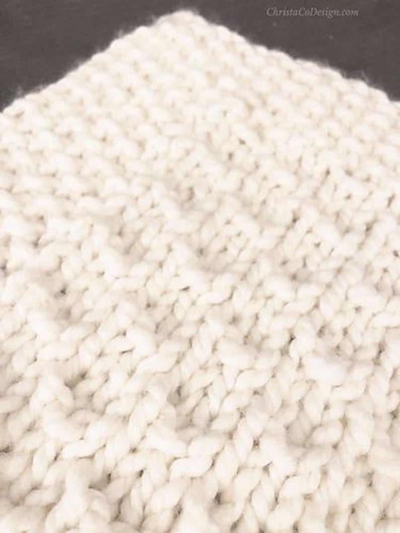 Super Bulky Knit Blanket Pattern, Textured Throw, Baby to CAL King, Easy PDF image 8