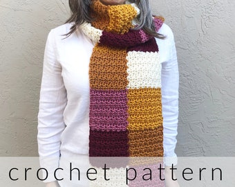 Crochet Pattern Iseo Scarf | Color Block Scarf Crochet Pattern | Wander Palette Pack Pattern | Crochet Scarf Pattern Easy Squares PDF