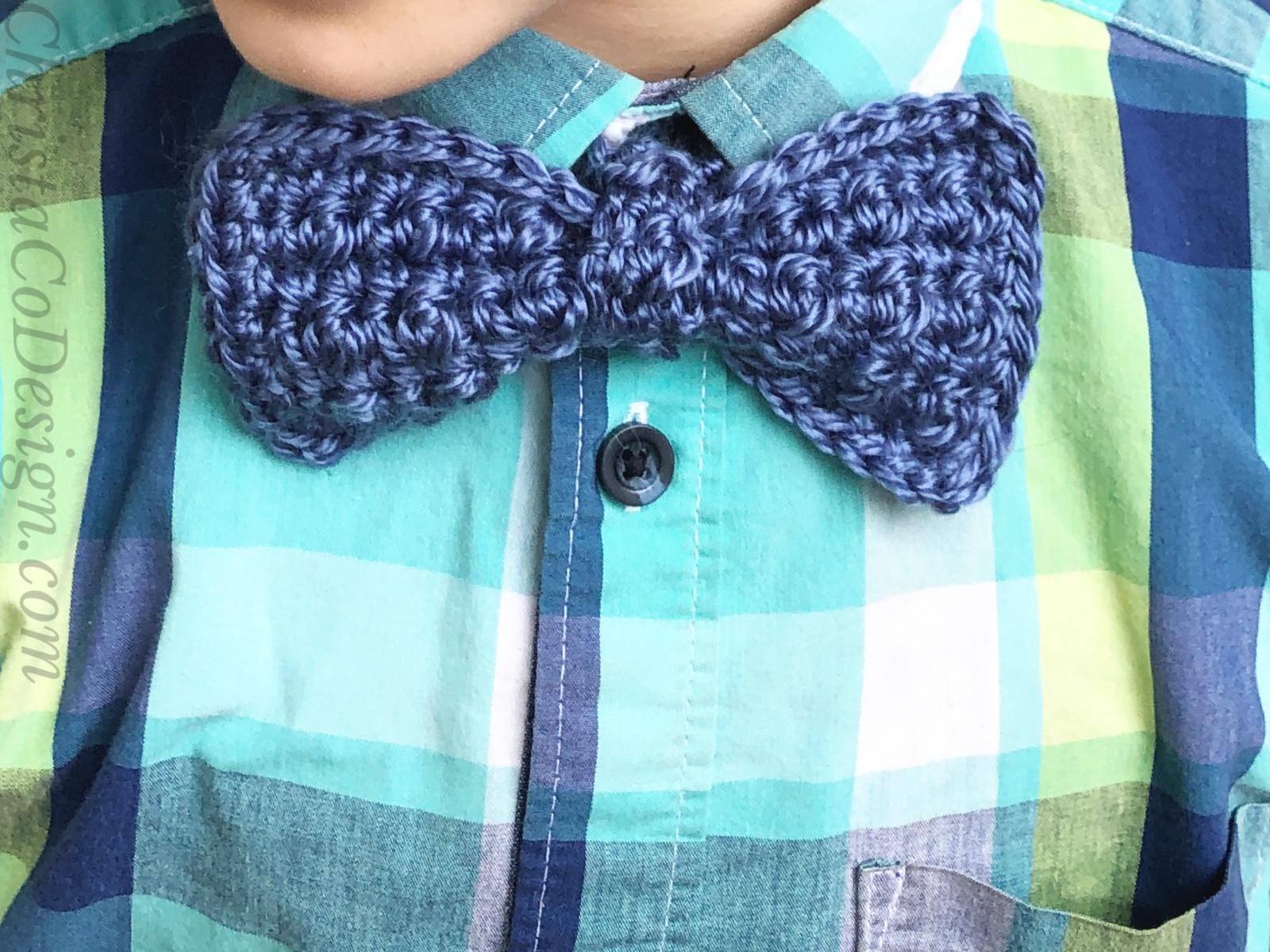 Boys Bow Tie Crochet Pattern - Easy Level Aran Yarn Necktie Design ...