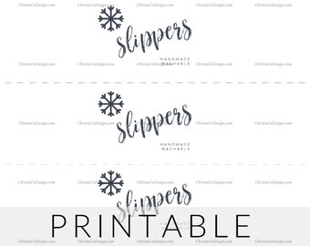 Printable Label for Slippers | PDF Printable Crochet Slippers | Printable PDF Labels | PDF Printable Knit Slippers | Handmade Slipper Label