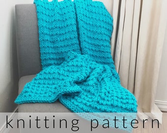 Knitting Pattern Easy Chunky Knit Blanket The Nocca Blanket Knitting PDF Pattern Download | Beginner Knitting Pattern Blanket Super Bulky