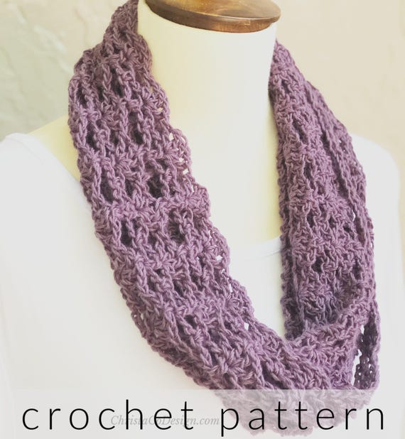 Lace Crochet Cowl Pattern: Beginner Worsted Yarn (PDF Pattern)