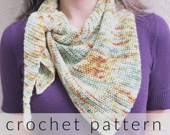 Tuscan Scarf Crochet Pattern PDF Download | Crochet Triangle Scarf Pattern | Neck Scarf Crochet Pattern | One Skein | Hand Dyed Yarn Scarf